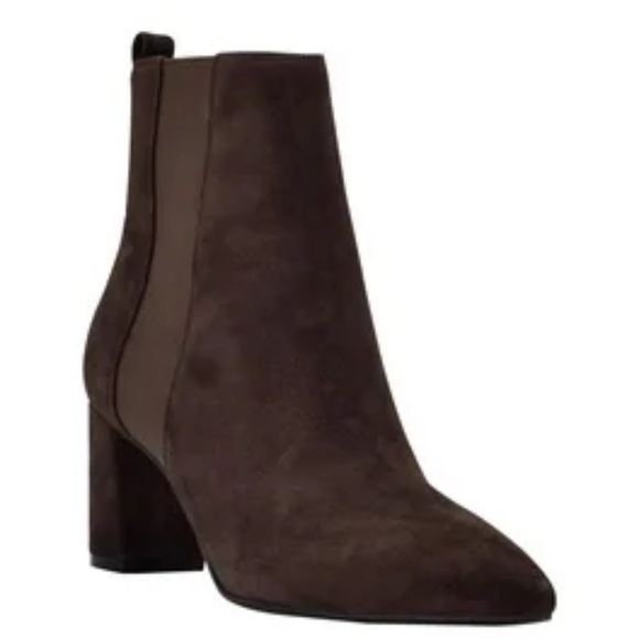 NEW $175 Calvin Klein Feli Brown Suede Chelsea heel boot women size 8 - Picture 1 of 6